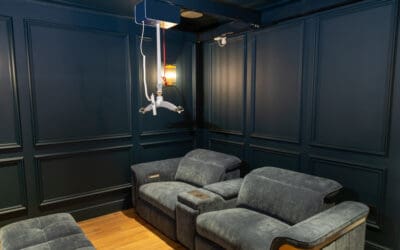 Bespoke Colour-Matched GH3 Ceiling Hoist in a Private Home Cinema
